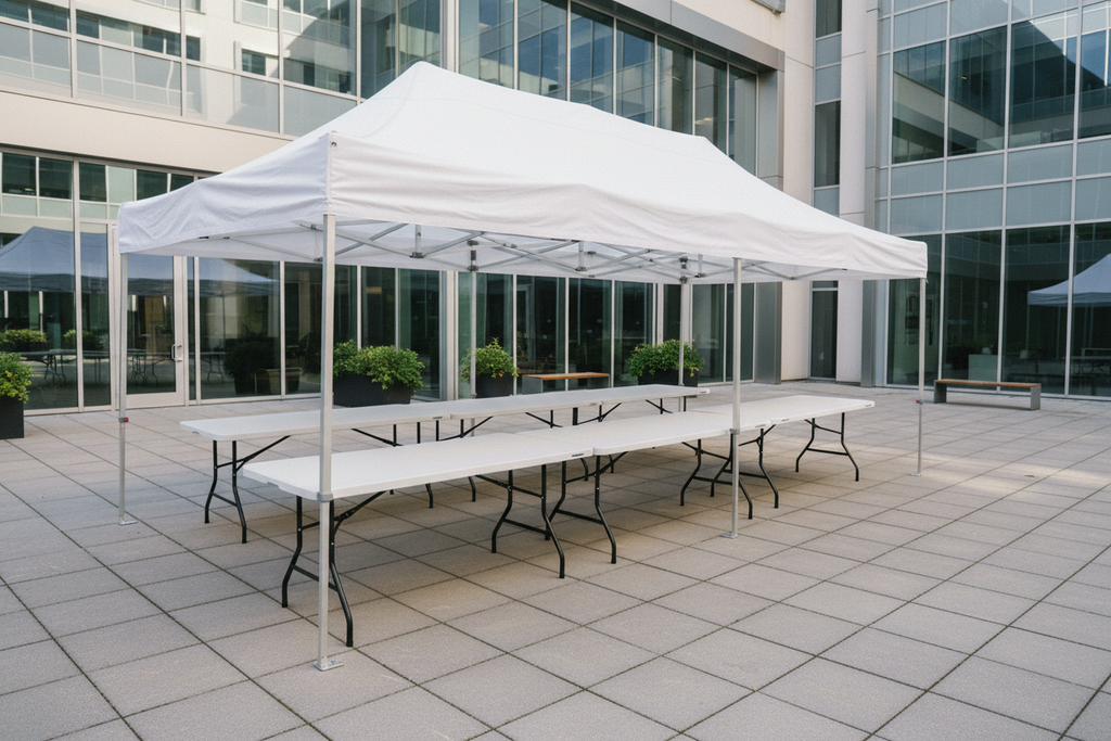 Tables pliantes sous barnum - entreprise